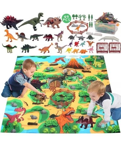 49 PCS Dinosaur Toys for Kids 3-5 Bigger Activity Play Mat Jurassic World Plastic Dinosaur Figurines for Boys Girls Perfect K...