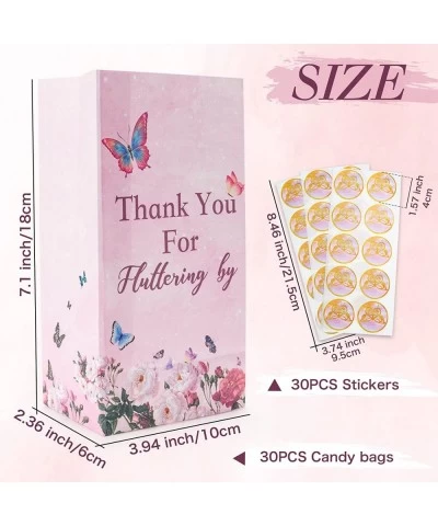 Butterfly Candy Bags 30 PCS Gift bags with Stickers Pink and Purple - Thank you Party Favor Goodie Bags - Medium Butterflies ...