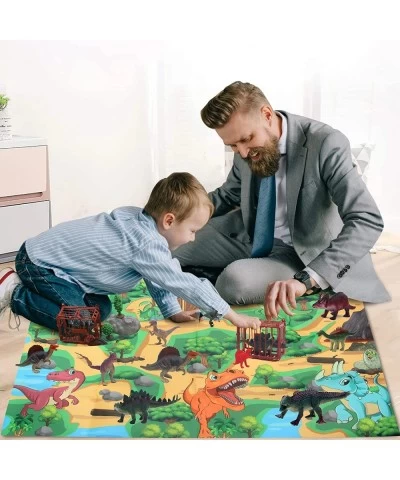 49 PCS Dinosaur Toys for Kids 3-5 Bigger Activity Play Mat Jurassic World Plastic Dinosaur Figurines for Boys Girls Perfect K...