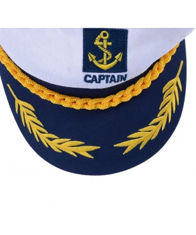 Sailor Captain Hat Embroidery Boat Ship Sailor Hats Adjustable Navy Hat Children $24.15 Kids' Dress-Up Accessories