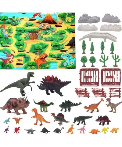 49 PCS Dinosaur Toys for Kids 3-5 Bigger Activity Play Mat Jurassic World Plastic Dinosaur Figurines for Boys Girls Perfect K...