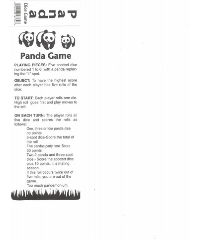 Panda Dice Game with 5 Dice Travel Tube and Gaming Instructions $18.07 Game Accessories