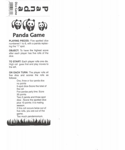 Panda Dice Game with 5 Dice Travel Tube and Gaming Instructions $18.07 Game Accessories