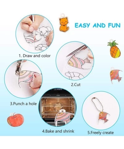 Heat Shrink Plastic Sheet Kit 166 Pcs Shrink Art Kit Include 10Pcs Shrink Film Paper and 8 Pcs Shrinky Art Paper with Pattern...