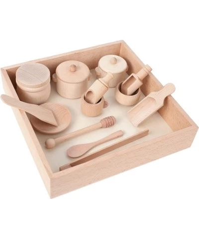 Wooden Sensory Bin Tools Montessori Toys for Toddlers Pretend Play Dish Toys Wooden Tongs for Transfer Work and Fine Motor Le...