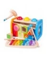 4-in-1 Hammering & Pounding Toys Montessori Toys for 1 2 Years Old Wooden Educational Toy Shape Sorter Xylophone Birthday Gif...