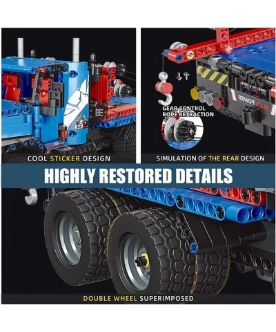 Remote Control Heavy Duty Tow Truck Building Kit for Boys Age 8+ 1064 Pieces R/C & App Control Truck Building Blocks Technolo...