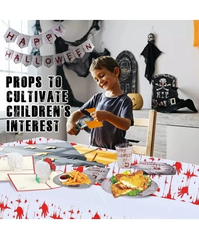 Halloween Plates and Napkins Party Supplies Halloween Party Supplies Disposable Scary and Bloody Zombie Handprints Tableware ...