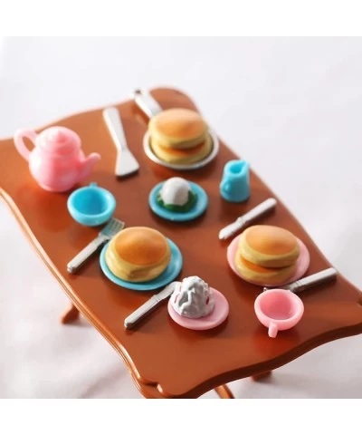 Mini Dollhouse Breakfast Toys Plastic Miniature Kitchen Food Drinks Model Toys Dollhouse Replacement Part(As Shown in All) $1...