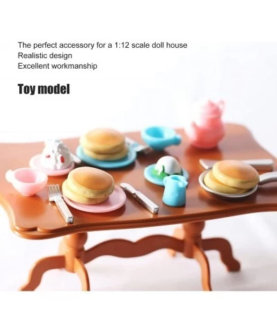 Mini Dollhouse Breakfast Toys Plastic Miniature Kitchen Food Drinks Model Toys Dollhouse Replacement Part(As Shown in All) $1...