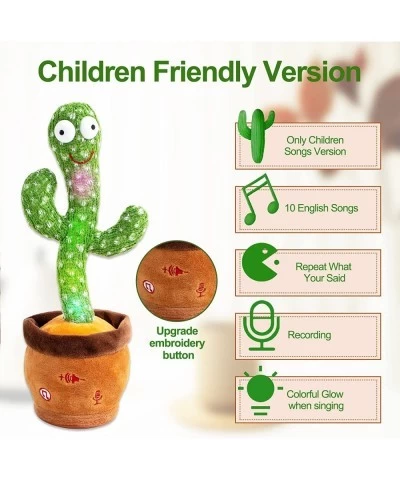 【Children's Songs Cactus Toy】 Singing Dancing Talking Cactus Toy Repeating What You Said Baby Cactus Toy Sing 10 Songs+Adjust...