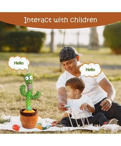 【Children's Songs Cactus Toy】 Singing Dancing Talking Cactus Toy Repeating What You Said Baby Cactus Toy Sing 10 Songs+Adjust...