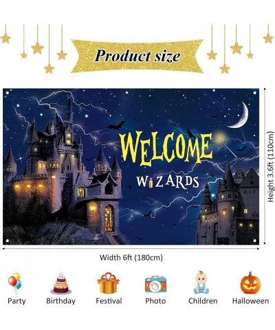 Wizard Birthday Party Supplies Wizard Backdrop Banners Birthday Background Magical Wizard Banner Welcome Sign for Boys Girls ...