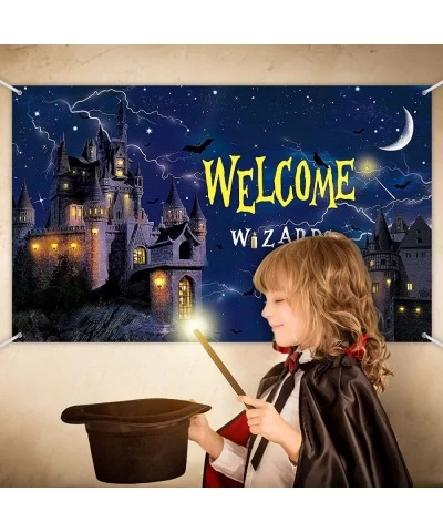 Wizard Birthday Party Supplies Wizard Backdrop Banners Birthday Background Magical Wizard Banner Welcome Sign for Boys Girls ...