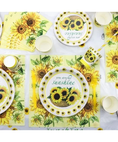 167 Pieces Sunflower Party Decorations Include Sunflower Plates Napkins Sunflower Theme Tablecloth Cups Straws Forks Spoons K...