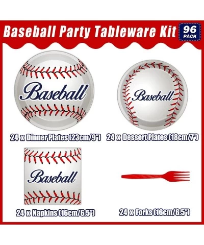 96 Pcs Baseball Party Decorations Kit Baseball Party Paper Plates Napkins Set Supplies Baseball Birthday Disposable Tableware...