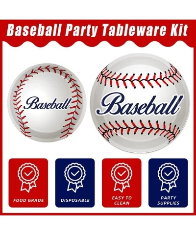 96 Pcs Baseball Party Decorations Kit Baseball Party Paper Plates Napkins Set Supplies Baseball Birthday Disposable Tableware...