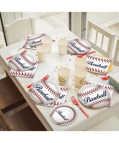 96 Pcs Baseball Party Decorations Kit Baseball Party Paper Plates Napkins Set Supplies Baseball Birthday Disposable Tableware...