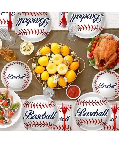 96 Pcs Baseball Party Decorations Kit Baseball Party Paper Plates Napkins Set Supplies Baseball Birthday Disposable Tableware...