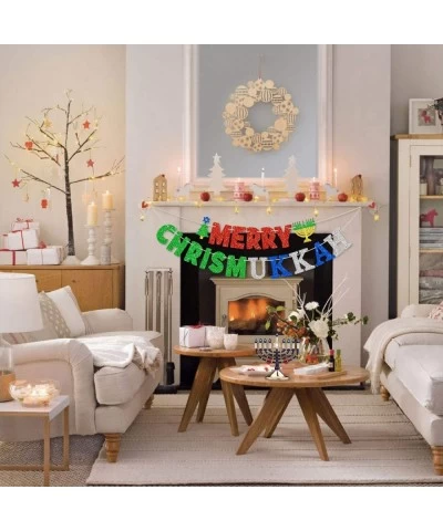 Merry Chrismukkah Banner Glittery Christmas Hanukkah Mixed Banner for Two-For-One Chrismukkah Celebrations Happy Chrismukkah ...