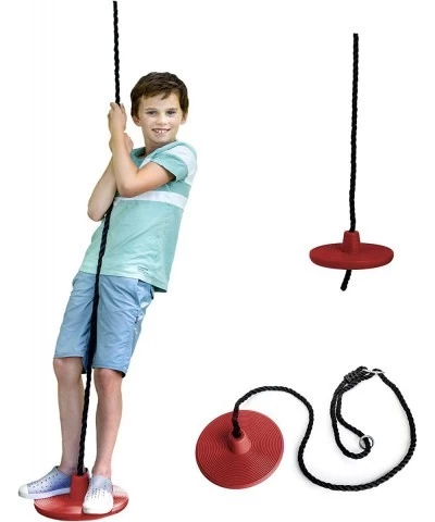 Heavy Duty Plastic Tree Swing - Disc Rope Swing with Leg Protectors - Additions & Replacements - Outdoor Play Equipment - Red...