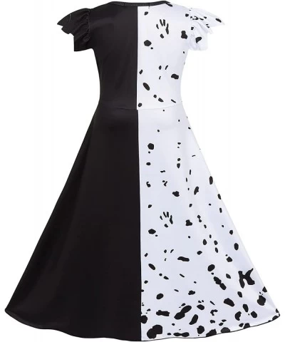 Girls Costume Deville Dress up Kids Christmas Cosplay Birthday Party Role Play Dalmatian Black White Dress $33.43 Kids' Costumes