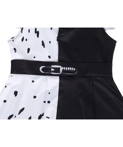 Girls Costume Deville Dress up Kids Christmas Cosplay Birthday Party Role Play Dalmatian Black White Dress $33.43 Kids' Costumes