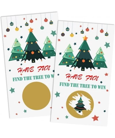 30 Pieces Christmas Trees Scratch Off Game Cards for Kids and Adults Christmas Party Games Vouchers Festive Raffle Tickets Xm...