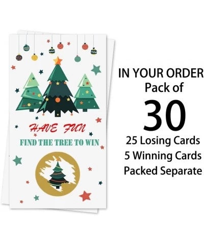 30 Pieces Christmas Trees Scratch Off Game Cards for Kids and Adults Christmas Party Games Vouchers Festive Raffle Tickets Xm...