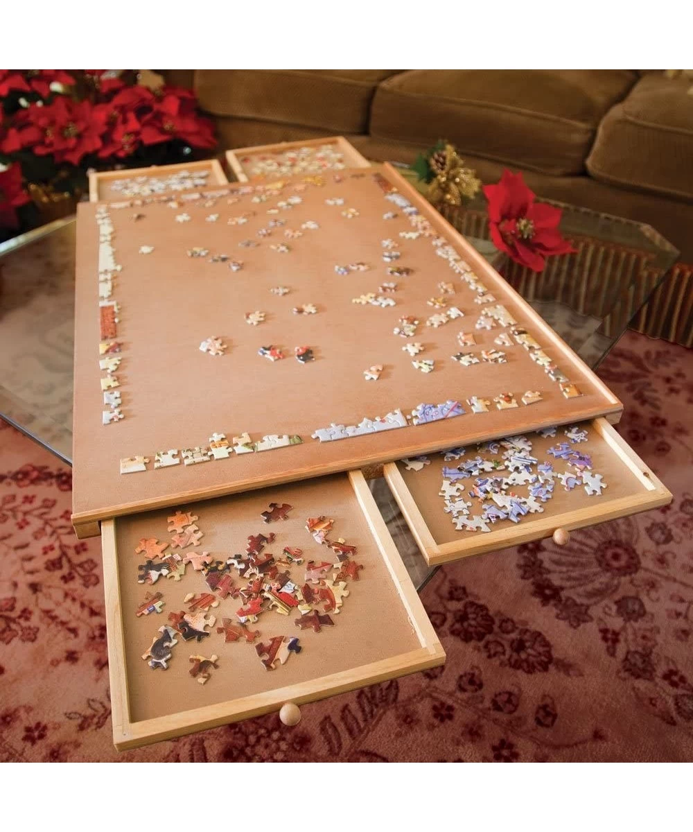 The Original Jumbo 1500 pc Wooden Puzzle Plateau-Smooth Fiberboard Work Surface - Four Sliding Drawers Complete This Puzzle S...