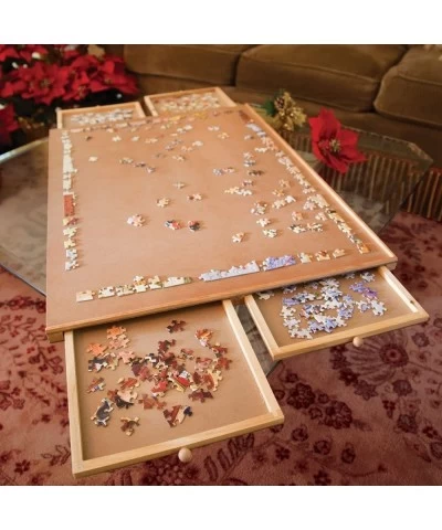 The Original Jumbo 1500 pc Wooden Puzzle Plateau-Smooth Fiberboard Work Surface - Four Sliding Drawers Complete This Puzzle S...