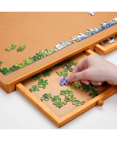 The Original Jumbo 1500 pc Wooden Puzzle Plateau-Smooth Fiberboard Work Surface - Four Sliding Drawers Complete This Puzzle S...