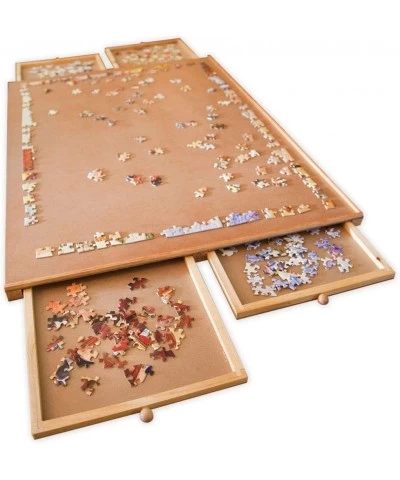 The Original Jumbo 1500 pc Wooden Puzzle Plateau-Smooth Fiberboard Work Surface - Four Sliding Drawers Complete This Puzzle S...