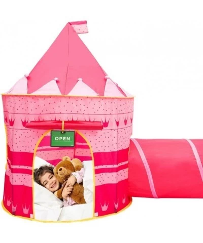 Princess Castle Play Tent for Girls Tent - with Crawling Tunnel Tube and Carry Case. Foldable pop up Pink Castle Playhouse wi...