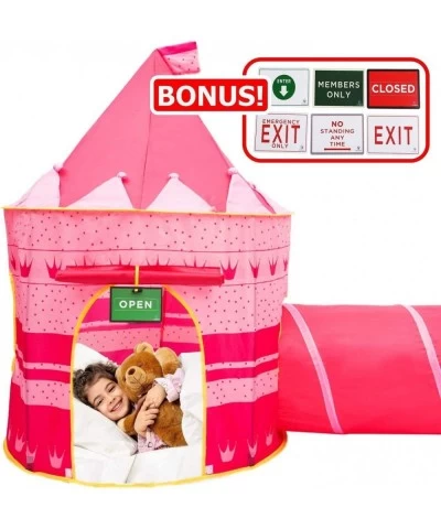 Princess Castle Play Tent for Girls Tent - with Crawling Tunnel Tube and Carry Case. Foldable pop up Pink Castle Playhouse wi...