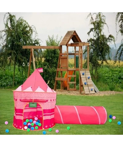 Princess Castle Play Tent for Girls Tent - with Crawling Tunnel Tube and Carry Case. Foldable pop up Pink Castle Playhouse wi...