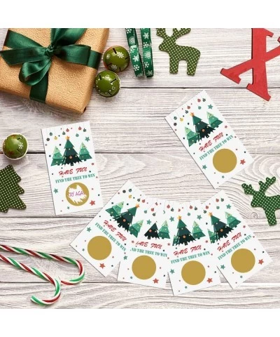 30 Pieces Christmas Trees Scratch Off Game Cards for Kids and Adults Christmas Party Games Vouchers Festive Raffle Tickets Xm...