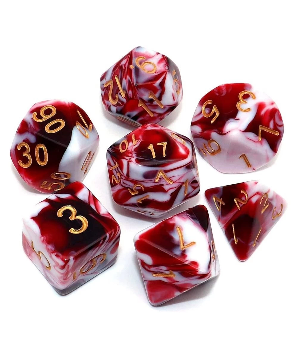 DND Dice Set Red Mix White Dice for Dungeon and Dragons D&D MTG 7-Die RPG Polyhedral Dice $13.77 Game Accessories