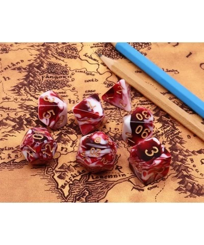 DND Dice Set Red Mix White Dice for Dungeon and Dragons D&D MTG 7-Die RPG Polyhedral Dice $13.77 Game Accessories