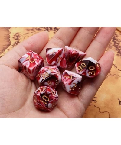 DND Dice Set Red Mix White Dice for Dungeon and Dragons D&D MTG 7-Die RPG Polyhedral Dice $13.77 Game Accessories