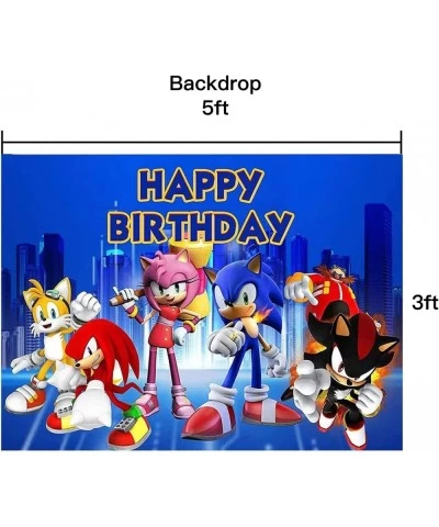 347 PCS Sonic Birthday Party Supplies The Hedgehog Birthday Decorations for Kids Include Balloons Backdrop Gift Bags Banner S...