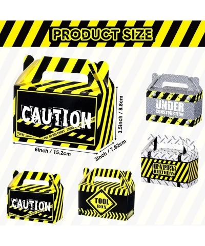 16 Pack Construction Party Favor Treat Boxes Construction Birthday Party Supplies Dump Truck Goodie Bags for Kids Boy Birthda...