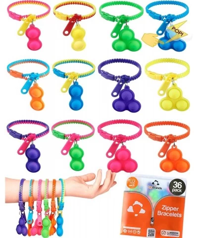 36 Bubbles Party Favors For Kids Upgraded Pop-it Zipper Bracelets Simple Dimple Fidget Bracelets Fidget Toys For Kids Stress ...