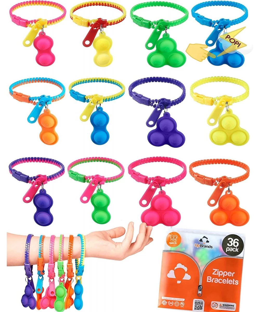 36 Bubbles Party Favors For Kids Upgraded Pop-it Zipper Bracelets Simple Dimple Fidget Bracelets Fidget Toys For Kids Stress ...