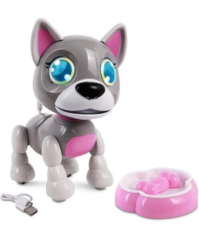 USB PetBotz - Robo Puppy Rechargeable Miniature Interactive pet Robot Lights up Sound Activated Makes Noises on Command Comes...