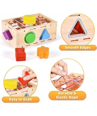 Wooden Shape Sorter Montessori Toys Age 1 2 3 Toddler Fine Motor Sorting Cube Developmental Educational Toys for 1 2 3 Year O...