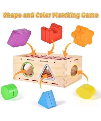 Wooden Shape Sorter Montessori Toys Age 1 2 3 Toddler Fine Motor Sorting Cube Developmental Educational Toys for 1 2 3 Year O...