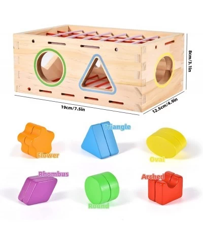 Wooden Shape Sorter Montessori Toys Age 1 2 3 Toddler Fine Motor Sorting Cube Developmental Educational Toys for 1 2 3 Year O...