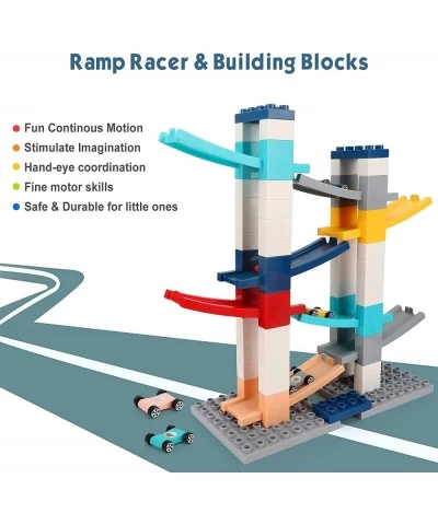 Car Ramp Toy with Classic Big Building Blocks Creative DIY Building Bricks Compatible with All Major Brands Car Ramp Racer fo...