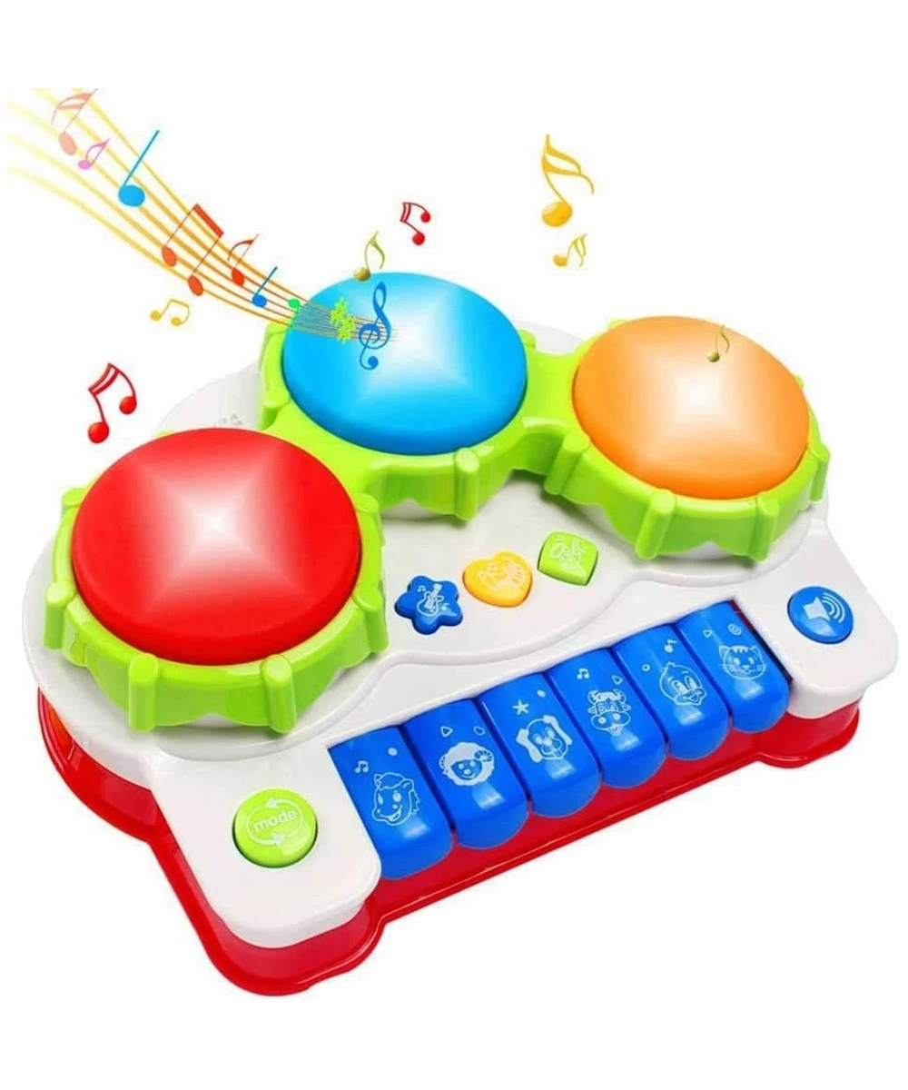 Baby Musical Keyboard Toy Piano for Toddlers 1-3 Drum Toy Set with Songs Animal Sounds and Lights Piano Xylophone for Kids Dr...